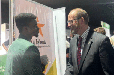 U.S. Consul General Rick Swart at All Talentz stand at Gitex Nigeria